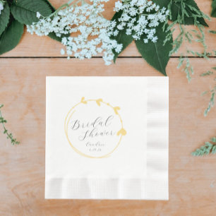 Serviette En Papier Beurre Jaune Simple Coeur Fête des mariées de cour