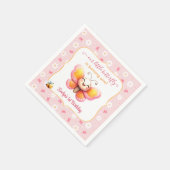 Serviette En Papier Beurre mignon rose florale fille 1er anniversaire (Coin)
