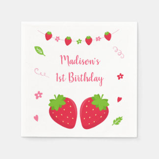 Serviette En Papier Beurre mignonne doux à la fraise Anniversaire