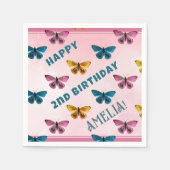Serviette En Papier Beurre rose mou Motif Fille fête d'anniversaire (Devant)