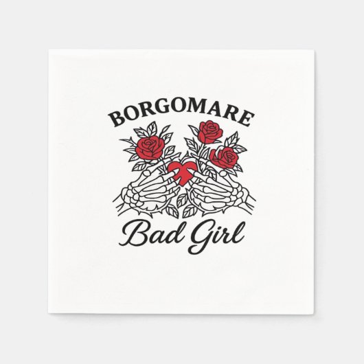 Serviette En Papier Bgm Bad Girl II Classic - Squelette Mains de coeur (Devant)