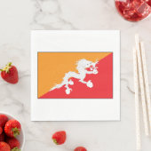 Serviette En Papier Bhoutan Drapeau design avec Dragon Blanc (En situation)