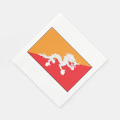 Serviette En Papier Bhoutan Drapeau design avec Dragon Blanc (Coin)