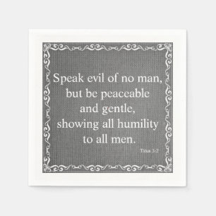 Serviette En Papier Bible Bienheureuse Écriture - Titus 3:2