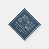 Serviette En Papier Bible chrétienne moderne Verse Bleu Graduation (Coin)