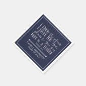 Serviette En Papier Bible chrétienne moderne Verse Bleu Graduation (Coin)