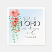 Serviette En Papier Bible Proverbs Floral scripture (Devant)