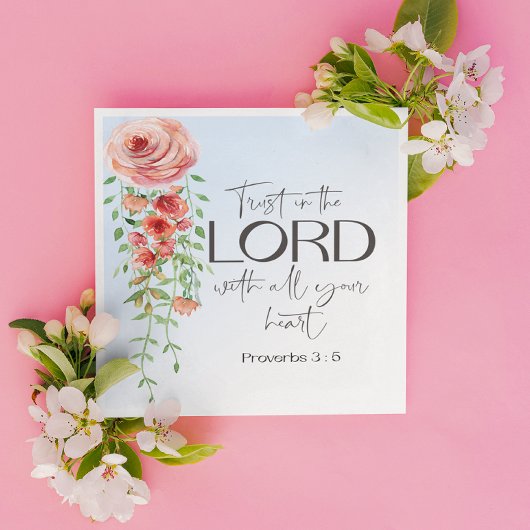Serviette En Papier Bible Proverbs Floral scripture