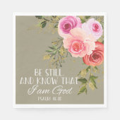 Serviette En Papier Bible Verse Carré Floral (Devant)