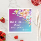 Serviette En Papier Bible Verse Carré Floral serviettes (En situation)