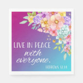 Serviette En Papier Bible Verse Carré Floral serviettes (Devant)