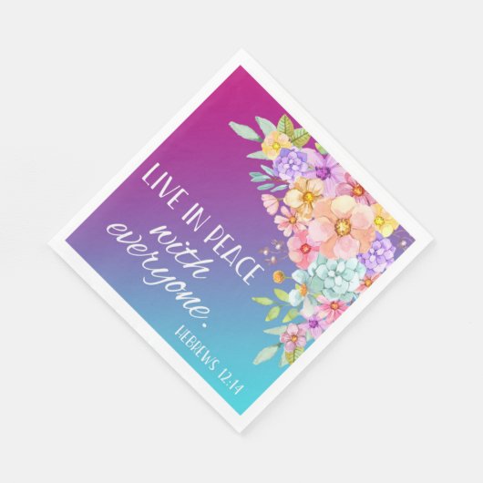 Serviette En Papier Bible Verse Carré Floral serviettes (Coin)