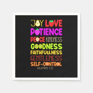 Serviette En Papier Bible Verse Joie Amour Patience Paix gentillesse D