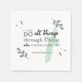 Serviette En Papier Bible Verse Philippiens 4:13 Christian (Devant)