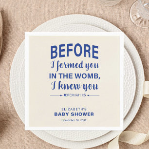 Serviette En Papier Bible Verset Baby shower Jérémie Christian Modern