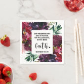 Serviette En Papier Bible verset Matthew Floral Carré (En situation)