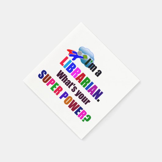 Serviette En Papier Bibliothécaire Superhero - Gras Conception de text (Coin)