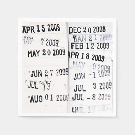 Serviette En Papier Bibliothèque Date Timps Napkins (Devant)