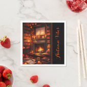 Serviette En Papier Bibliothèque d'automne cosy (En situation)