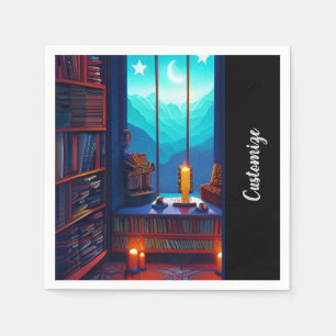 Serviette En Papier Bibliothèque Night Sky