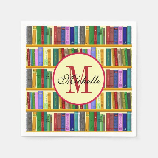 Serviette En Papier Bibliothèque pour génie. Livres pour élèves intell (Devant)