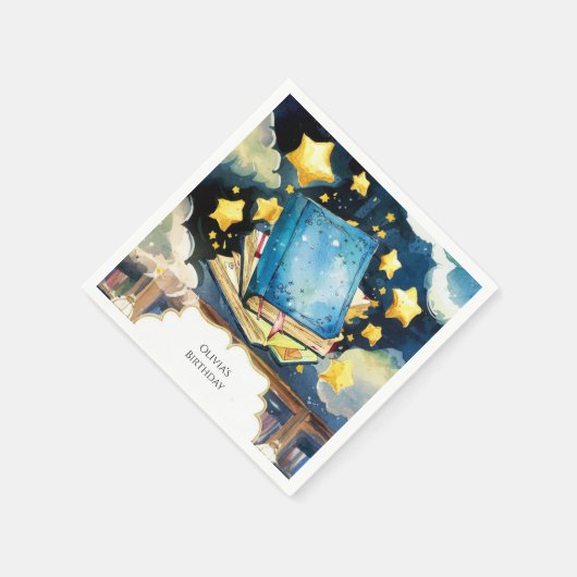 Serviette En Papier Bibliothèque Simple Magic Storybook Anniversaire (Coin)