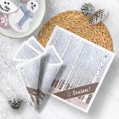 Serviette En Papier Bibouleau neigeux Noël Dusty Blue ID1003