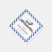 Serviette En Papier Bibs & Ribs BBQ Gingham Marin Bébé Rustique (Coin)