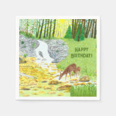 Serviette En Papier Biche et faon (Devant)