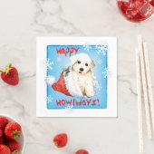 Serviette En Papier Bichon de Noël (En situation)