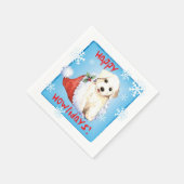 Serviette En Papier Bichon de Noël (Coin)