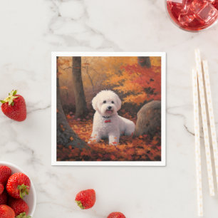 Serviette En Papier Bichon Frise à l'automne Feuilles automne Inspire