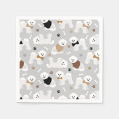 Serviette En Papier Bichon Frise Bones and Paws Grey (Devant)