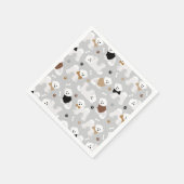 Serviette En Papier Bichon Frise Bones and Paws Grey (Coin)