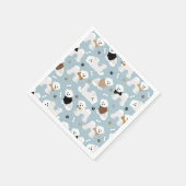 Serviette En Papier Bichon Frise Bones et Paws Blue Napkins (Coin)