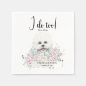Serviette En Papier Bichon Frise Chien Mariage Cocktail Napkins (Devant)