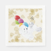 Serviette En Papier Bichon Frise Tan Feuilles et ballons (Devant)