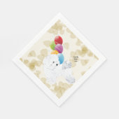Serviette En Papier Bichon Frise Tan Feuilles et ballons (Coin)