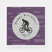 Serviette En Papier Bicycle Rider Joyeux Anniversaire Papier serviette (Devant)