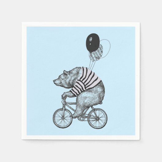 Serviette En Papier Bicyclette à ballon (Devant)