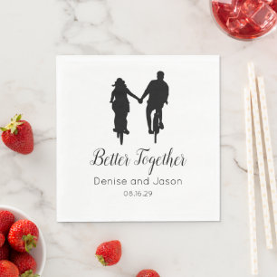 Serviette En Papier Bicyclette à thème mieux ensemble Mariages serviet