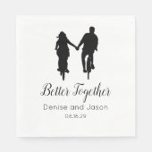 Serviette En Papier Bicyclette à thème mieux ensemble Mariages serviet (Devant)
