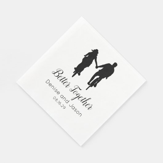 Serviette En Papier Bicyclette à thème mieux ensemble Mariages serviet (Coin)