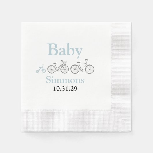 Serviette En Papier Bicyclette Bébé bleu (Devant)