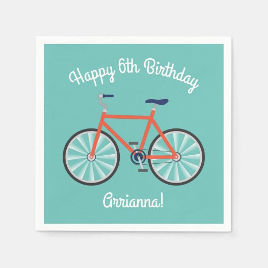 Serviette En Papier Bicyclette mignonne Enfants Vélo Anniversaire Fête (Devant)