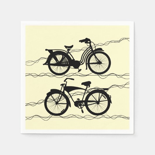 Serviette En Papier Bicyclette Noir 1 (Devant)