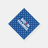 Serviette En Papier Biden / Harris White Stars Motif Blue (Coin)