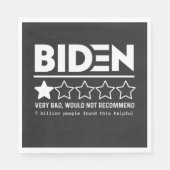 Serviette En Papier Biden Très Mauvais Ne Recommanderait Pas T-Shirt (Devant)