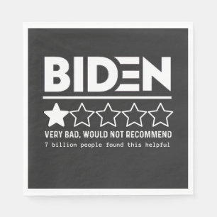Serviette En Papier Biden Très Mauvais Ne Recommanderait Pas T-Shirt