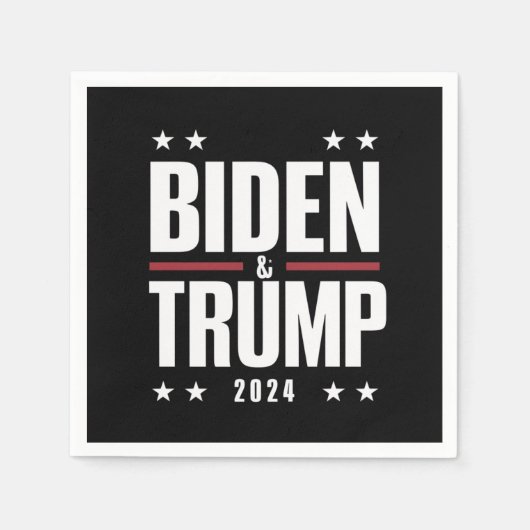 Serviette En Papier Biden Trump 2024 Drôle Président VP (Devant)
